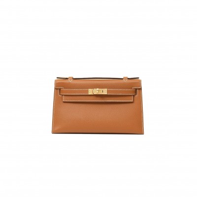 HERMES MASTER MINI KELLY FIRST GENERATION EPSOM GOLDEN BROWN (22*14*7cm) 